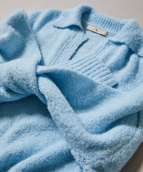 N.（N. Natural Beauty Basic）（エヌエヌナチュラルビューティーベーシック）の「スパンコールスキッパーニット（ニット/セーター・レディース・ブルー/ブラック/ベージュ・FREE）」の3枚目の写真