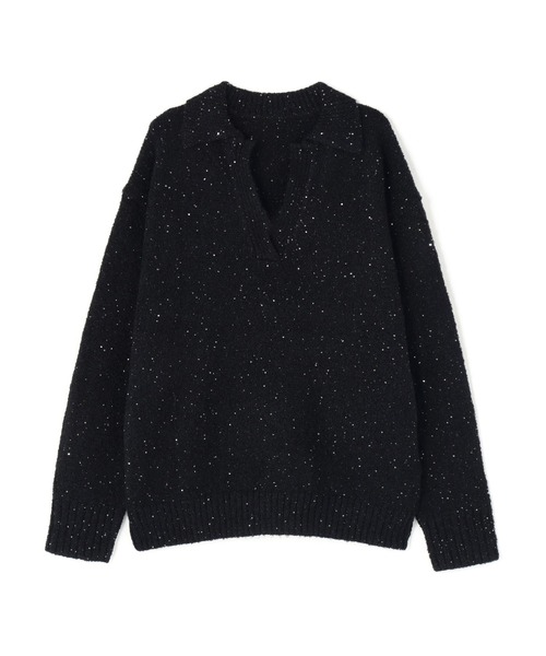 N.（N. Natural Beauty Basic）（エヌエヌナチュラルビューティーベーシック）の「スパンコールスキッパーニット（ニット/セーター・レディース・ブルー/ブラック/ベージュ・FREE）」の12枚目の写真