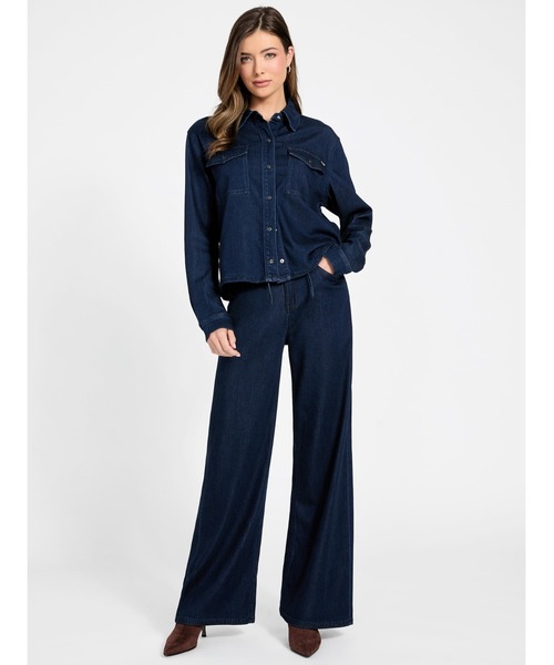 Guess(ゲス)の「BLOSSOM Wide Leg デニムパンツ ワイドジーンズ レディース(デニムパンツ・レディース・インディゴブルー・26inch/25inch/27inch/24inch)」の3枚目の写真