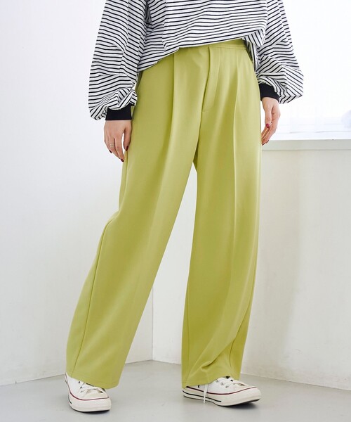 coen(コーエン)の「【定番/新サイズ登場】イージービューティーワイドパンツ(WEB限定サイズあり)(スラックス・レディース・ブラック/ネイビー/ベージュ/ダークグレー/ライム/ライトグレー・XL/L/M/S/XS)」の5枚目の写真
