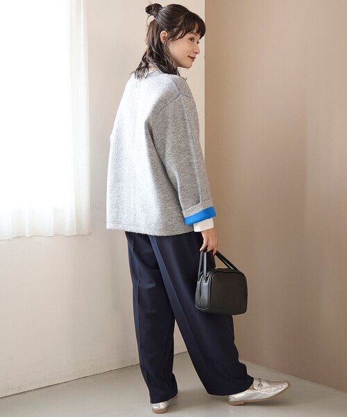 coen(コーエン)の「【定番/新サイズ登場】イージービューティーワイドパンツ(WEB限定サイズあり)(スラックス・レディース・ブラック/ネイビー/ベージュ/ダークグレー/ライム/ライトグレー・XL/L/M/S/XS)」の10枚目の写真