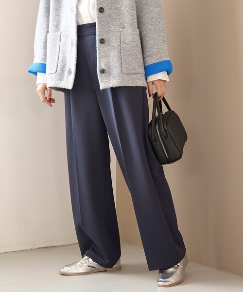 coen(コーエン)の「【定番/新サイズ登場】イージービューティーワイドパンツ(WEB限定サイズあり)(スラックス・レディース・ブラック/ネイビー/ベージュ/ダークグレー/ライム/ライトグレー・XL/L/M/S/XS)」の11枚目の写真