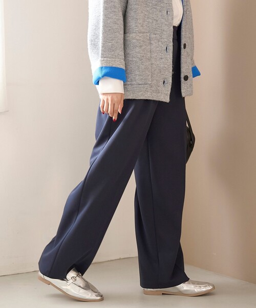 coen(コーエン)の「【定番/新サイズ登場】イージービューティーワイドパンツ(WEB限定サイズあり)(スラックス・レディース・ブラック/ネイビー/ベージュ/ダークグレー/ライム/ライトグレー・XL/L/M/S/XS)」の13枚目の写真