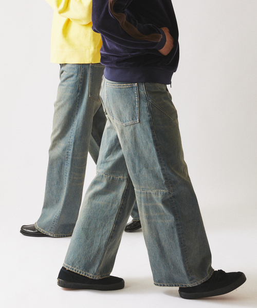 JOURNAL STANDARD relume（ジャーナルスタンダード　レリューム）の「スモーキーデニム スーパーワイド エンジニアド パンツ（デニムパンツ・メンズ・ブラック系その他/クリアブルー/コバルトブルー・MEDIUM/LARGE）」の4枚目の写真