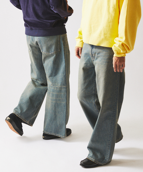 JOURNAL STANDARD relume（ジャーナルスタンダード　レリューム）の「スモーキーデニム スーパーワイド エンジニアド パンツ（デニムパンツ・メンズ・ブラック系その他/クリアブルー/コバルトブルー・MEDIUM/LARGE）」の5枚目の写真