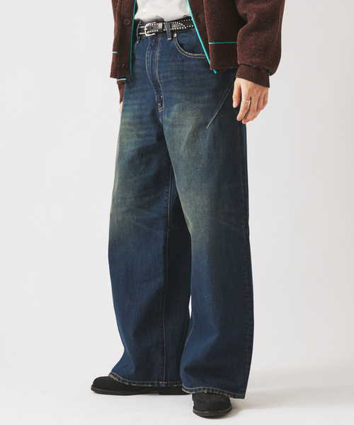 JOURNAL STANDARD relume(ジャーナルスタンダード レリューム)の「スモーキーデニム スーパーワイド エンジニアド パンツ(デニムパンツ・メンズ・ブラック系その他/クリアブルー/コバルトブルー・MEDIUM/LARGE)」の3枚目の写真