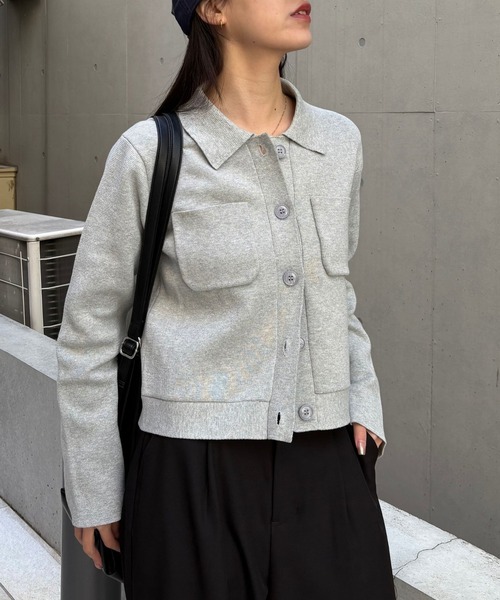 COLONY 2139（コロニートゥーワンスリーナイン）の「ニットジャケット（ニット/セーター・レディース・ネイビー/オレンジ/ホワイト/ブラック/グレー・FREE）」の4枚目の写真