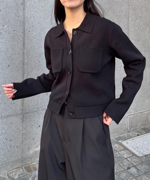 COLONY 2139（コロニートゥーワンスリーナイン）の「ニットジャケット（ニット/セーター・レディース・ネイビー/オレンジ/ホワイト/ブラック/グレー・FREE）」の12枚目の写真