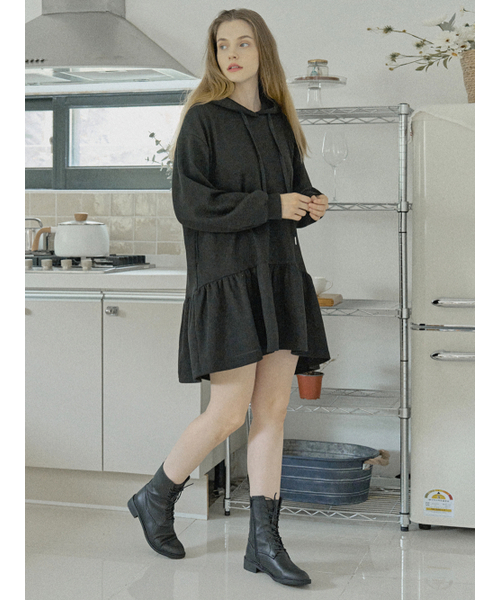 AVANT-G(アバン)の「Hooded Frill Mini Dress - BLACK(ワンピース・レディース・ブラック/チャコール・FREE)」の6枚目の写真