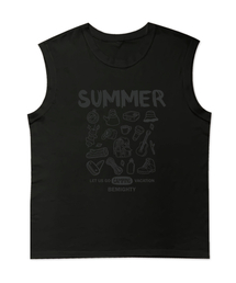 BEMIGHTY（ビーマイティー）の「サマーキャンプスリーブレスTシャツ[ブラック]（Tシャツ/カットソー）」