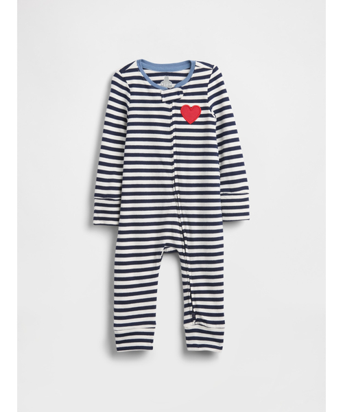 GAP（ギャップ）の「はじめてのお気に入り オーガニックコットン カバーオール (ベビー)（ロンパース・キッズ・ピンク/ホワイト×ブルー・90cm/80ｃｍ/70cm/60cm/50cm）」の2枚目の写真