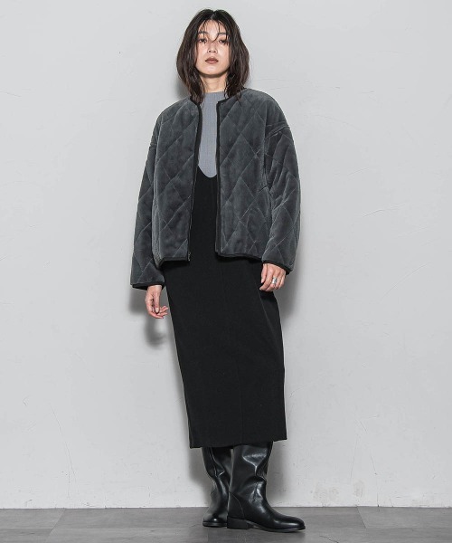 MAYSON GREY(メイソングレイ)の「キルティング×フェイクファーリバーシブルブルゾン(ブルゾン・レディース・ブラウン/チャコールグレー/オフホワイト・M)」の6枚目の写真