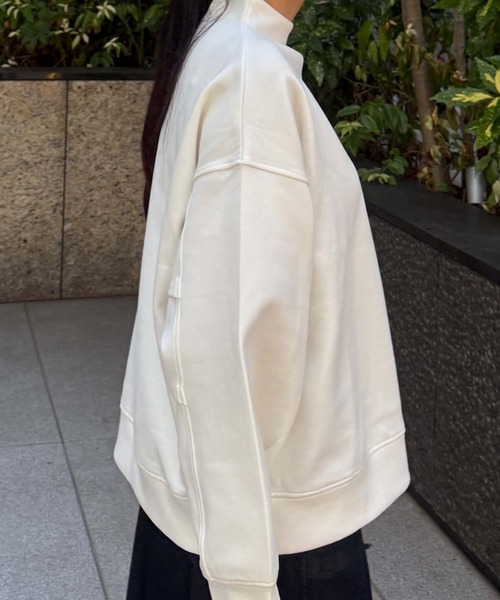 Lee（リー）の「Lee/リー モックネックバックジッププルオーバー ダンボールニット（その他トップス・レディース・グレー/ホワイト・MEDIUM）」の6枚目の写真