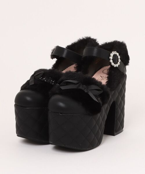 YOSUKE（ヨースケ）の「「YOSUKE/ヨースケ」厚底ストラップパンプス（パンプス・レディース・ブラック/アイボリー/ホワイト/ライトグレー・S/M/L/LL）」の3枚目の写真