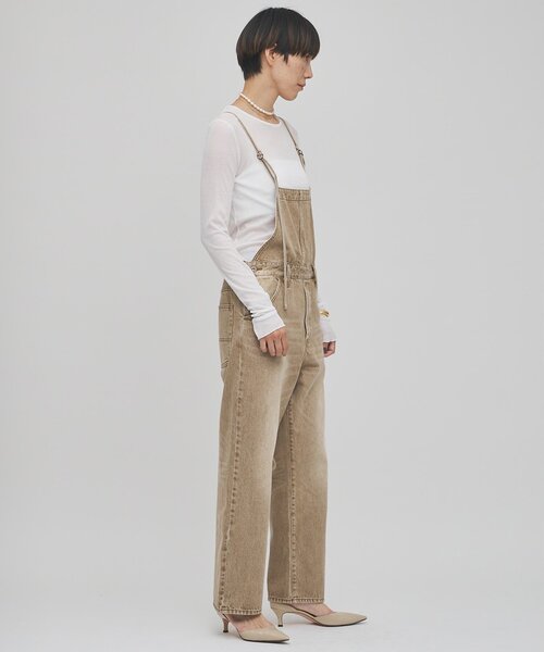 Whim Gazette（ウィムガゼット）の「カラーデニムオールインワン（つなぎ/オールインワン・レディース・キャメル・FREE/38）」の6枚目の写真