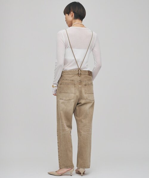 Whim Gazette（ウィムガゼット）の「カラーデニムオールインワン（つなぎ/オールインワン・レディース・キャメル・FREE/38）」の5枚目の写真