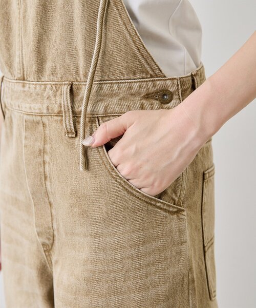 Whim Gazette（ウィムガゼット）の「カラーデニムオールインワン（つなぎ/オールインワン・レディース・キャメル・FREE/38）」の14枚目の写真