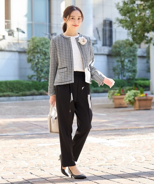 Honeys（ハニーズ）の「【美ージー・ストレッチ・マシンウォッシャブル・イージーケア】美ージーテーパード（股下６３ｃｍ）（スラックス・レディース・ネイビー/ミント/ラベンダー/ピンク/ライトグレー系2/ライトグレー系1/ブラック/アイボリー・3L/L/LL/M/S/SS）」の10枚目の写真