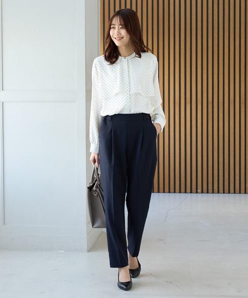 Honeys（ハニーズ）の「【美ージー・ストレッチ・マシンウォッシャブル・イージーケア】美ージーテーパード（股下６３ｃｍ）（スラックス・レディース・ネイビー/ミント/ラベンダー/ピンク/ライトグレー系2/ライトグレー系1/ブラック/アイボリー・3L/L/LL/M/S/SS）」の13枚目の写真