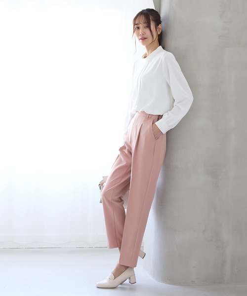 Honeys（ハニーズ）の「【美ージー・ストレッチ・マシンウォッシャブル・イージーケア】美ージーテーパード（股下６３ｃｍ）（スラックス・レディース・ネイビー/ミント/ラベンダー/ピンク/ライトグレー系2/ライトグレー系1/ブラック/アイボリー・3L/L/LL/M/S/SS）」の16枚目の写真