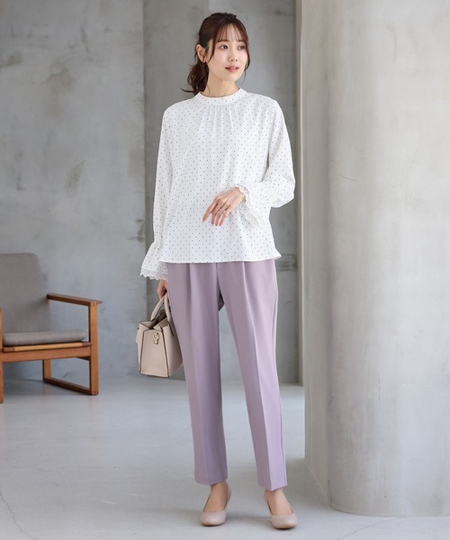 Honeys（ハニーズ）の「【美ージー・ストレッチ・マシンウォッシャブル・イージーケア】美ージーテーパード（股下６３ｃｍ）（スラックス・レディース・ネイビー/ミント/ラベンダー/ピンク/ライトグレー系2/ライトグレー系1/ブラック/アイボリー・3L/L/LL/M/S/SS）」の17枚目の写真