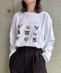 etta（エタ）の「DOGSプリントロンT／長袖Tシャツ（Tシャツ/カットソー）」