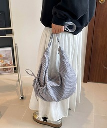 WEGO/大人気！大容量アソート柄多収納ハーフムーンショルダーバッグ