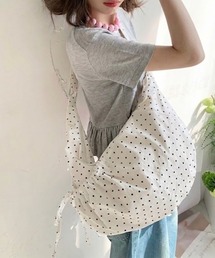 WEGO/大人気!大容量アソート柄多収納ハーフムーンショルダーバッグ