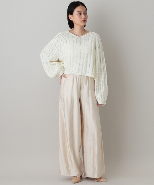 A part by（アパートバイ）の「ケーブルＶネックニットプルオーバー（ニット/セーター・レディース・イエロー系その他2/グリーン系その他4/オフホワイト・FREE）」の13枚目の写真