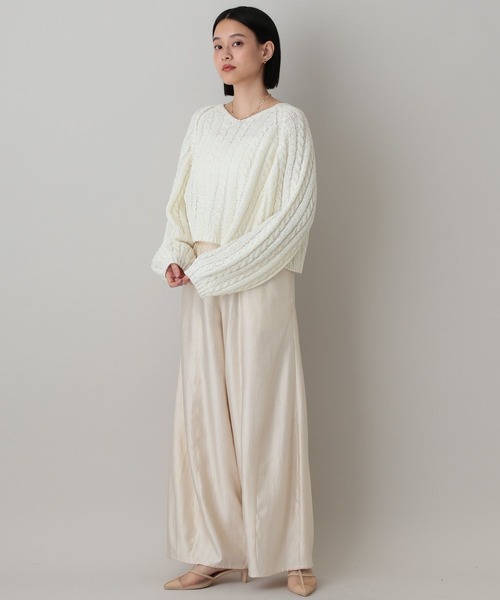 A part by（アパートバイ）の「ケーブルＶネックニットプルオーバー（ニット/セーター・レディース・イエロー系その他2/グリーン系その他4/オフホワイト・FREE）」の14枚目の写真