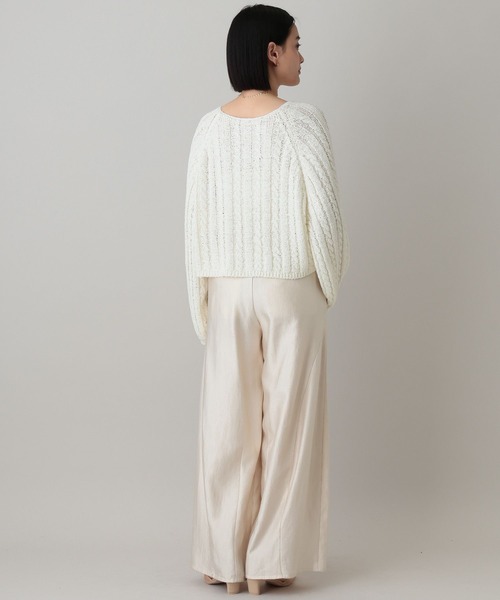 A part by（アパートバイ）の「ケーブルＶネックニットプルオーバー（ニット/セーター・レディース・イエロー系その他2/グリーン系その他4/オフホワイト・FREE）」の16枚目の写真