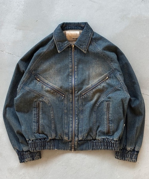 Perushu(ペルーシュ)の「4Pocket double zip blouson/4ポケット ダブルジップ ブルゾン(ブルゾン・メンズ・キャメル/インディゴブルー/ブラック・SMALL/MEDIUM/LARGE)」の1枚目の写真