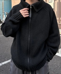 AUREN（オーレン）の「【ユニセックス】ジップアップセーター オーバーサイズ/レイヤードでアレンジ自在/春（ニット/セーター）」