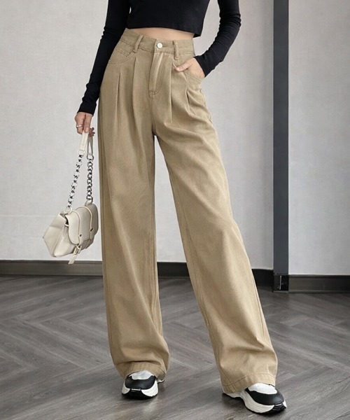 SallyLunn(サリーラン)の「タックワイドカラーパンツ(その他パンツ・レディース・ブラウン/ベージュ・MEDIUM/LARGE)」の8枚目の写真