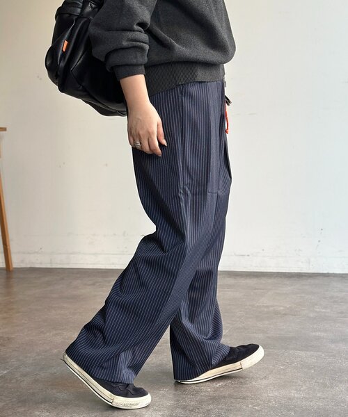 CPCM（シーピーシーエム）の「【全骨格対応】タックワイドイージースラックス（スラックス・レディース・ブラック/ブラウン/ベージュ/ネイビー/チャコールグレー・MEDIUM/SMALL/LARGE）」の6枚目の写真