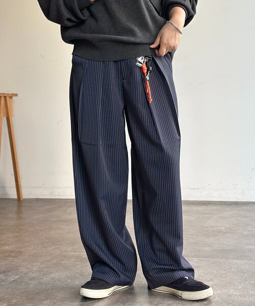 CPCM（シーピーシーエム）の「【全骨格対応】タックワイドイージースラックス（スラックス・レディース・ブラック/ブラウン/ベージュ/ネイビー/チャコールグレー・MEDIUM/SMALL/LARGE）」の7枚目の写真