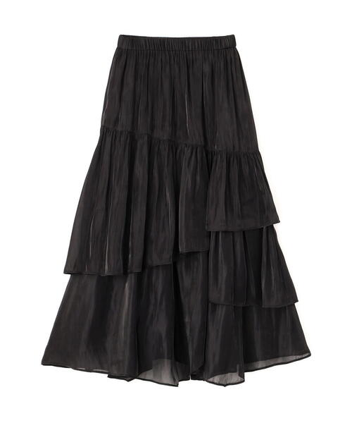 FREE'S MART（フリーズマート）の「シャイニーフリルティアードスカート（スカート・レディース・ホワイト/グレー/ブラック・MEDIUM/SMALL）」の4枚目の写真