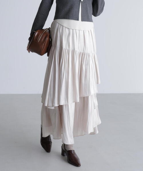 FREE'S MART（フリーズマート）の「シャイニーフリルティアードスカート（スカート・レディース・ホワイト/グレー/ブラック・MEDIUM/SMALL）」の14枚目の写真