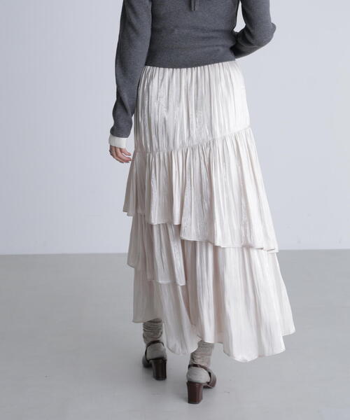 FREE'S MART（フリーズマート）の「シャイニーフリルティアードスカート（スカート・レディース・ホワイト/グレー/ブラック・MEDIUM/SMALL）」の21枚目の写真