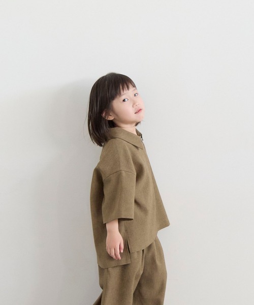 LOWRYS FARM(ローリーズファーム)の「ホップサックZIPポロ 603588(シャツ/ブラウス・キッズ・ベージュ/チャコールグレー/ブラウン・140cm/130cm/120cm/110cm/150cm)」の7枚目の写真