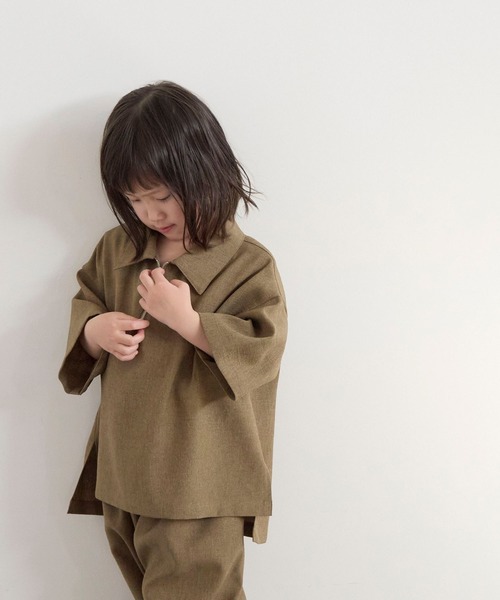 LOWRYS FARM(ローリーズファーム)の「ホップサックZIPポロ 603588(シャツ/ブラウス・キッズ・ベージュ/チャコールグレー/ブラウン・140cm/130cm/120cm/110cm/150cm)」の8枚目の写真
