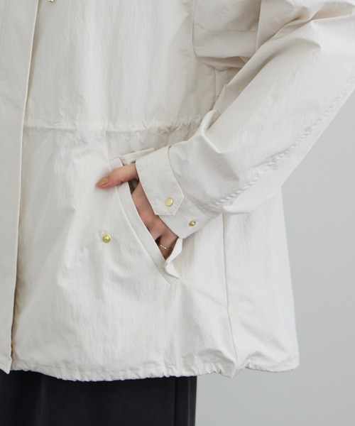 美品 ✨定価5.3万23区 R アール☆ジップアップフーデッドブルゾン25SS WEB限定】リップストップフードブルゾン/スタンドカラーマウンテン