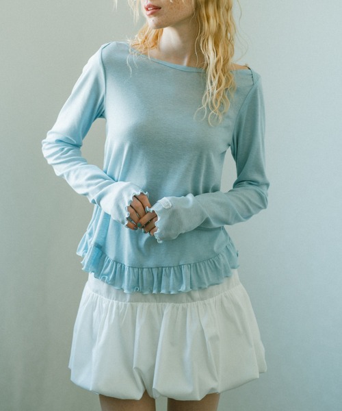 idem(イデム)の「peplum balloon mini skirt / ペプラムバルーンスカート(スカート・レディース・その他/ホワイト・FREE)」の4枚目の写真