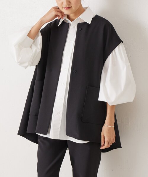 LIVETART（リヴェタート）の「《LIVETART》袖ボリュームシャツ（シャツ/ブラウス・レディース・ブルー/ホワイト・FREE）」の3枚目の写真