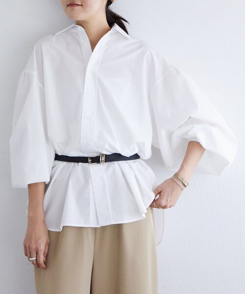 LIVETART（リヴェタート）の「《LIVETART》袖ボリュームシャツ（シャツ/ブラウス・レディース・ブルー/ホワイト・FREE）」の18枚目の写真