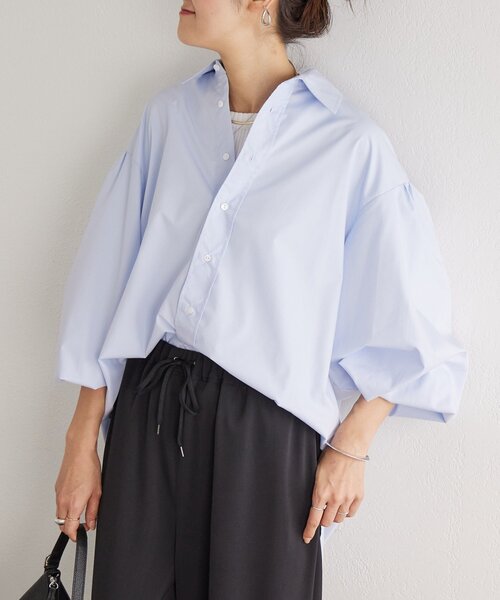 LIVETART（リヴェタート）の「《LIVETART》袖ボリュームシャツ（シャツ/ブラウス・レディース・ブルー/ホワイト・FREE）」の19枚目の写真