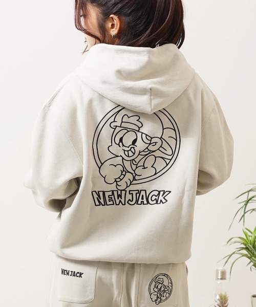 セール】NEW JACK 刺繍 クロップド ZIPパーカー / NEW JACK