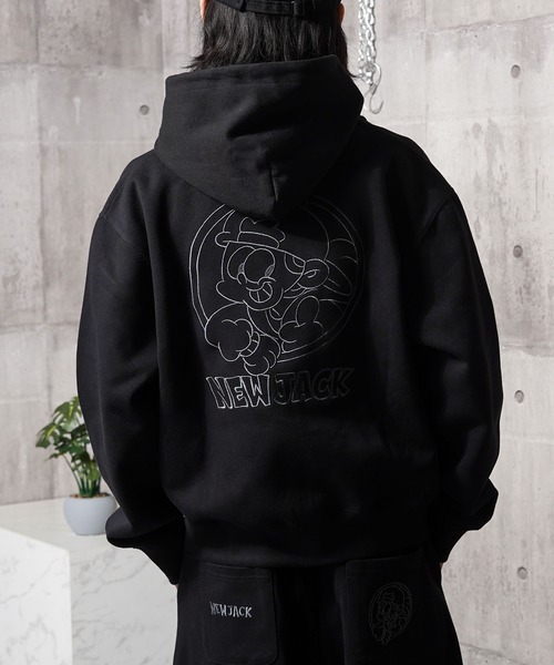 セール】NEW JACK 刺繍 クロップド ZIPパーカー / NEW JACK