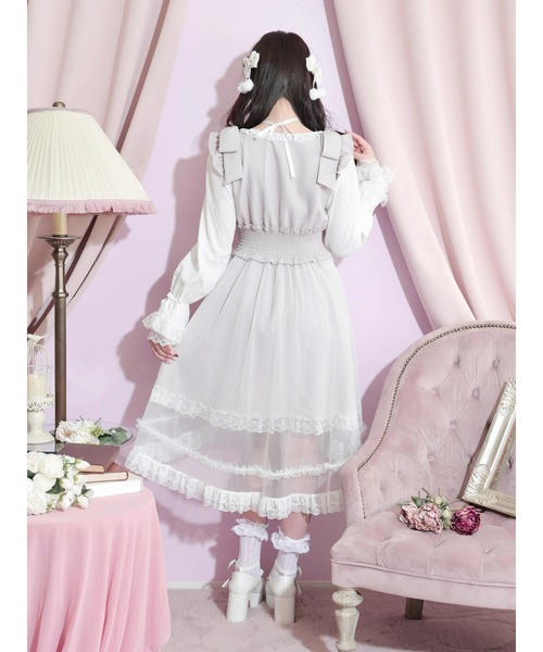 NOEMIE（ノエミー）の「フレアスリーブプリンセスロングワンピース（ワンピース・レディース・オフホワイト/ブラック/ピンク・M）」の14枚目の写真