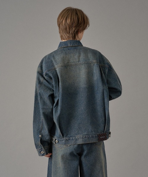 ONCILY（オンシェリー）の「【セットアップ可能】DOT LEATHER PATCH DENIM JACKET / ドットレザーパッチデニムジャケット（デニムジャケット・メンズ・インディゴブルー/ブラック・SMALL/MEDIUM/LARGE）」の18枚目の写真